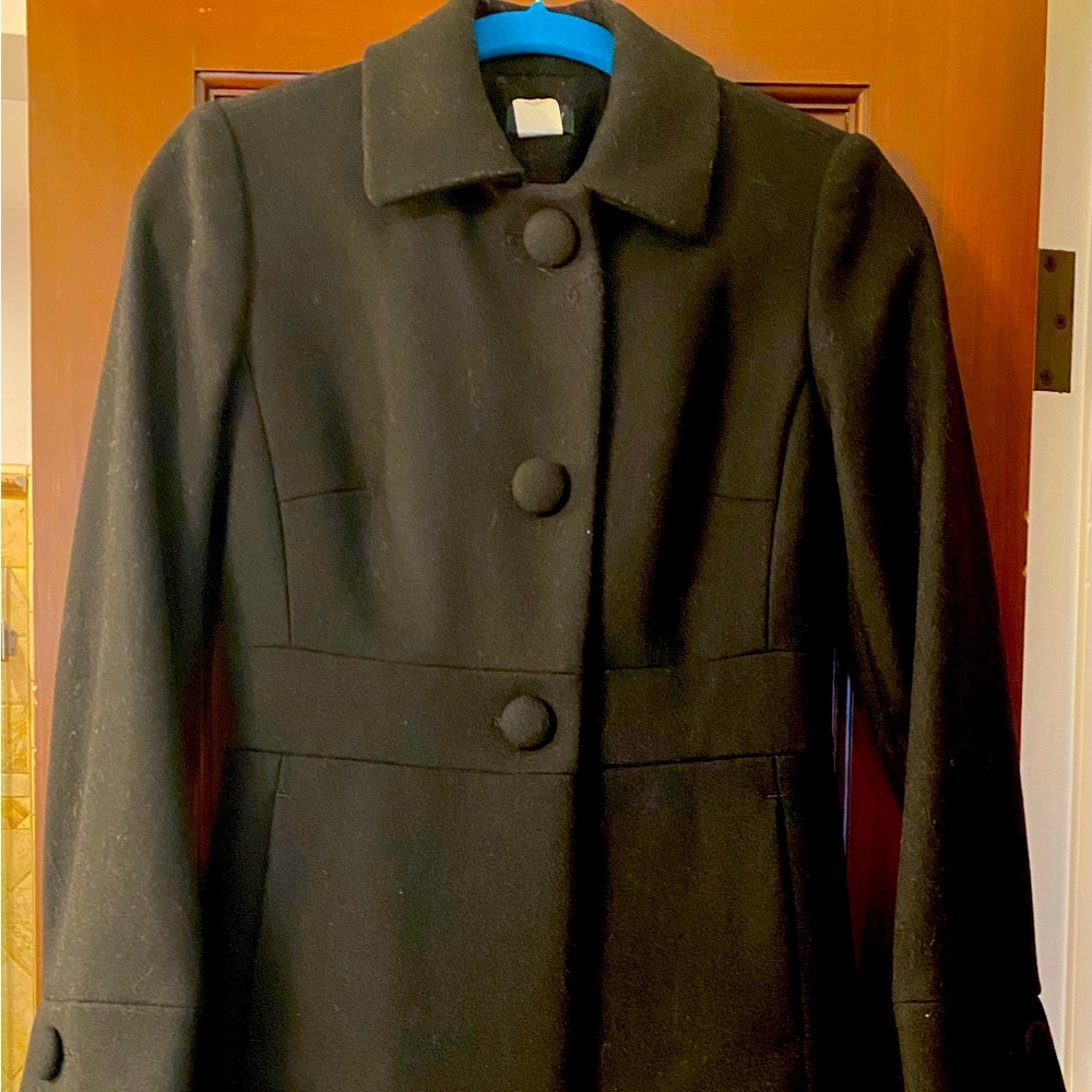 JCrew black wool coat